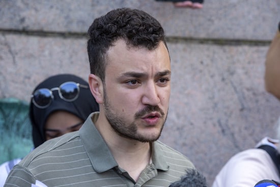 FILE - Student negotiator Mahmoud Khalil is seen at a pro-Palestinian protest encampment on the Columbia University campus in New York, April 29, 2024. (AP Photo/Ted Shaffrey, File) FILE - Student negotiator Mahmoud Khalil is seen at a pro-Palestinian protest encampment on the Columbia University campus in New York, April 29, 2024. (AP Photo/Ted Shaffrey, File)