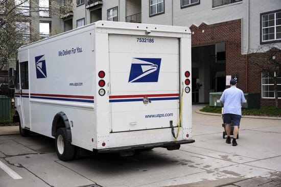 FILE - US Mail is delivered at to an apartment complex in Pittsburgh on Thursday, April 3, 2025. (AP Photo/Gene J. Puskar, File) FILE - US Mail is delivered at to an apartment complex in Pittsburgh on Thursday, April 3, 2025. (AP Photo/Gene J. Puskar, File)