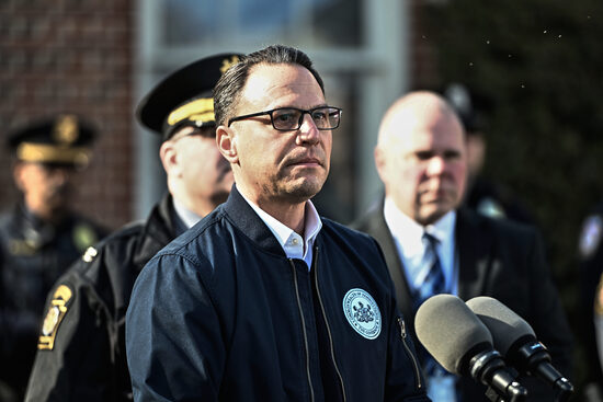 Pennsylvania Gov. Josh Shapiro pauses during a news conference at the governor's official residence discussing the alleged arson that forced him, his family and guests to flee in the middle of the night on the Jewish holiday of Passover, Sunday, Apr. 13, 2025, in Harrisburg, Pa. (AP Photo/Marc Levy) Pennsylvania Gov. Josh Shapiro pauses during a news conference at the governor's official residence discussing the alleged arson that forced him, his family and guests to flee in the middle of the night on the Jewish holiday of Passover, Sunday, Apr. 13, 2025, in Harrisburg, Pa. (AP Photo/Marc Levy)