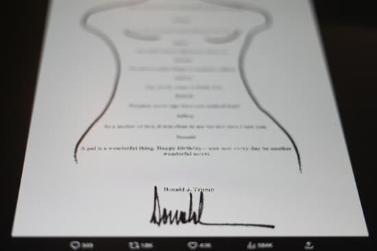 This image posted Monday, Sept. 8, 2025, on the X account of the Democrats on the House Oversight Committee shows a sexually suggestive birthday note to Jeffrey Epstein alluding to a “wonderful secret” and purportedly signed by President Donald Trump, who has denied sending the note. (@OversightDems/X via AP) This image posted Monday, Sept. 8, 2025, on the X account of the Democrats on the House Oversight Committee shows a sexually suggestive birthday note to Jeffrey Epstein alluding to a “wonderful secret” and purportedly signed by President Donald Trump, who has denied sending the note. (@OversightDems/X via AP)